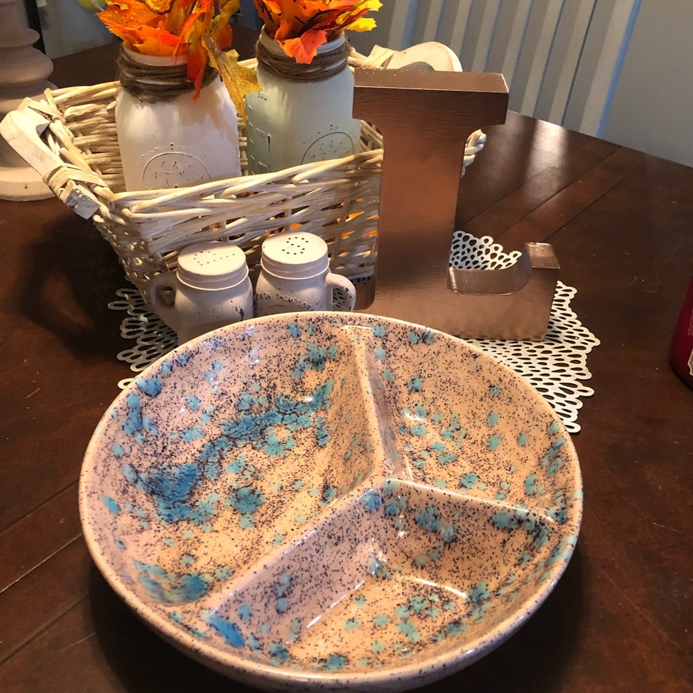 Painted 3 Section Serving Bowl